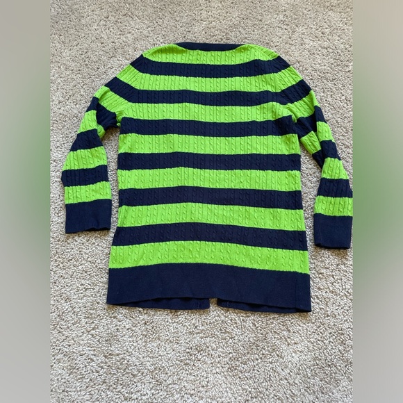 Talbots cardigan size xs green and navy sweater - Picture 5 of 6